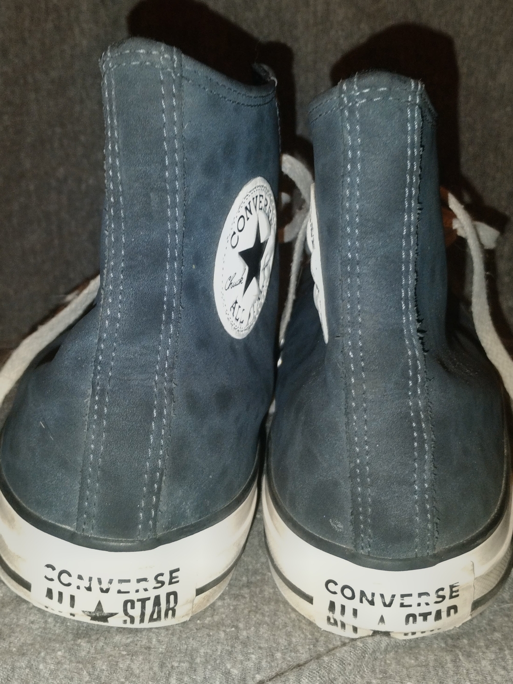 Grey blue suede Converse Chuck Taylor All Star high top sneakers
